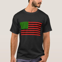 Afrikansk amerikanflagga - röd svart och grönt t-shirt