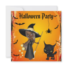 Afrikansk amerikanhäxa & katthalloween fest