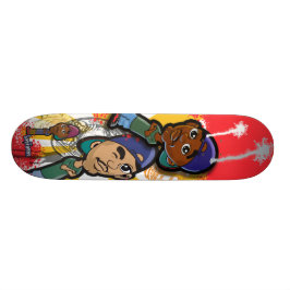 Afrikansk amerikanhip hoptecknad mini skateboard bräda 18,7 cm