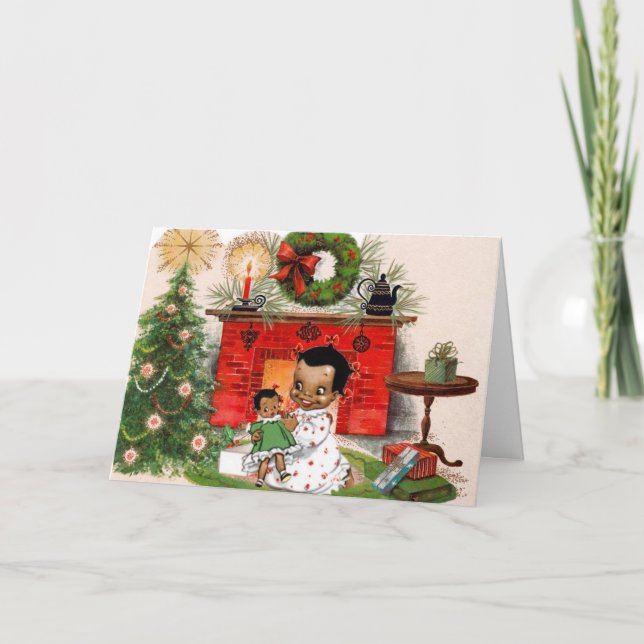 Afrikansk amerikanjulkort helgkort (Framsida)