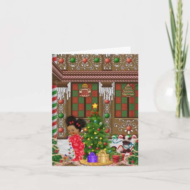 Afrikansk amerikanjulkort helgkort (Framsida)