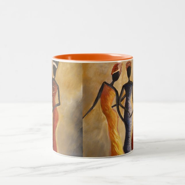 Afrikansk amerikankaffemugg Två-Tonad mugg (Center)