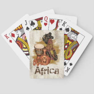 Afrikansk amerikankvinna som leker kort casinokort