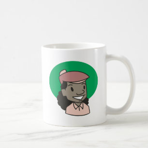 Afrikansk amerikankvinnagolfare kaffemugg