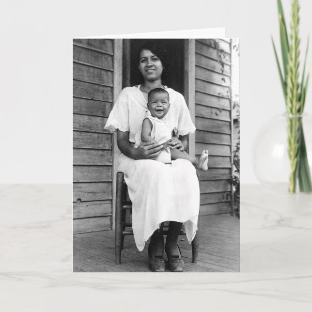 Afrikansk amerikanmor- och barnkort kort (Framsida)