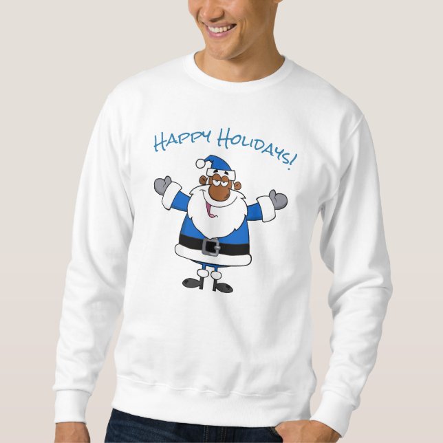 Afrikansk amerikanSanta jul Hanukkah Kwanzaa Sweatshirt (Framsida)