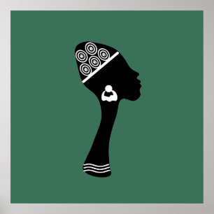 afrikansk amerikansk abstrakt kvinna porträtt poster