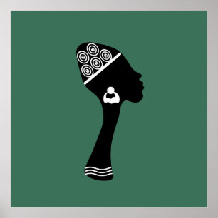 afrikansk amerikansk abstrakt kvinna porträtt poster