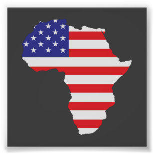 Afrikansk amerikansk Afrika United Stater Flagga Fototryck