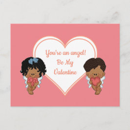 Afrikansk amerikansk Änglar Valentine-vykort Vykort