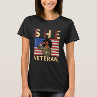Afrikansk amerikansk armé Veteran Woman T Shirt