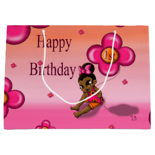 Afrikansk amerikansk Baby 1:a födelsedag