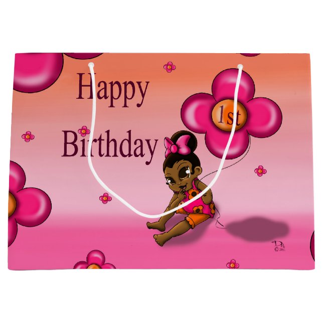 Afrikansk amerikansk Baby 1:a födelsedag (Framsidan)
