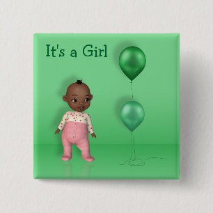 Afrikansk amerikansk Baby-ballonger Det är en flic Knapp