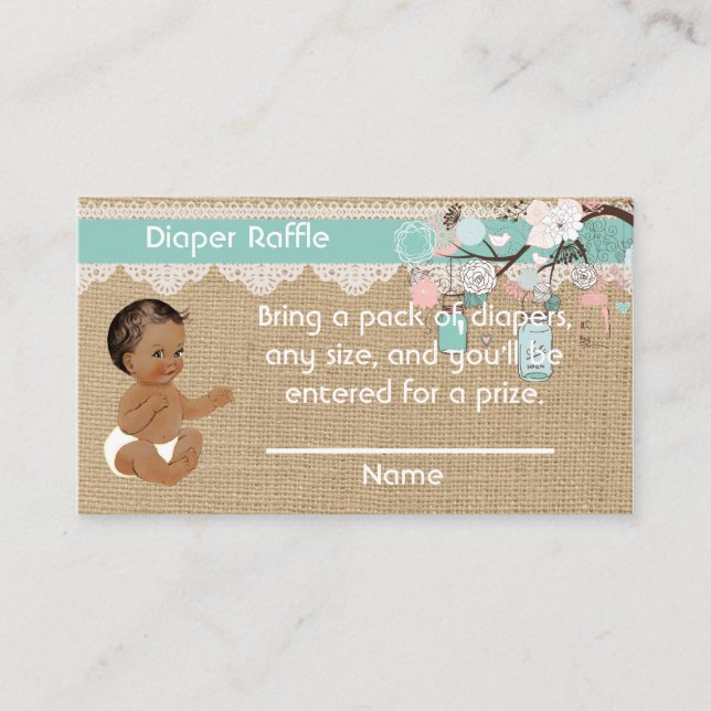 Afrikansk amerikansk Baby-blaper Raffle Insert Tilläggskort (Framsida)
