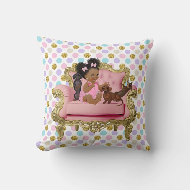 Afrikansk amerikansk Baby Dachshund Pillow Kudde (Framsida)