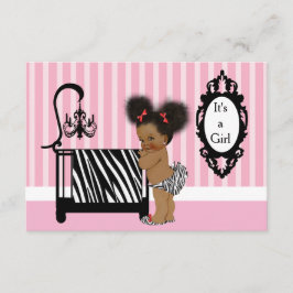 Afrikansk amerikansk babyskor i Zebra tryck Inbjudningar