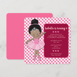 Afrikansk amerikansk Ballerina Birthday-inbjudan Inbjudningar