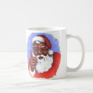 Afrikansk amerikansk Black Jultomten jul Kaffemugg