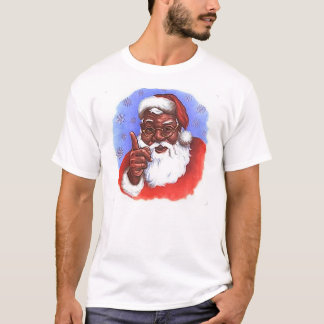 Afrikansk amerikansk Black Jultomten jul Tee