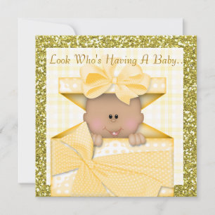 AFRIKANSK AMERIKANSK BLING BABY SHOWER INVIKELSEYE INBJUDNINGAR
