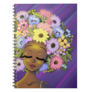 Afrikansk amerikansk blomning anteckningsbok