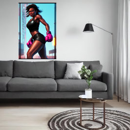 Afrikansk amerikansk boxare | AI Art Poster