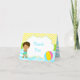 Afrikansk amerikansk Boy Bassäng Party Bash Party Tack Kort