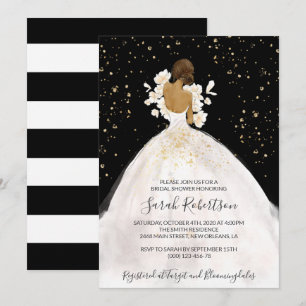 Afrikansk amerikansk Bride, Bröllop Dress, Möhippa Inbjudningar