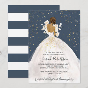 Afrikansk amerikansk Bride, Bröllop Dress, Möhippa Inbjudningar