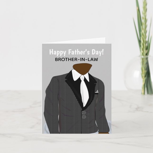 Afrikansk amerikansk broder-in-law Kostym Fars dag Kort (Framsida)