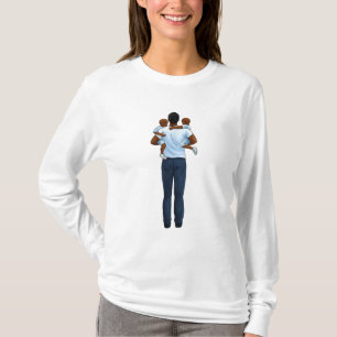 Afrikansk amerikansk Fars dag Pappa och två barn T Shirt