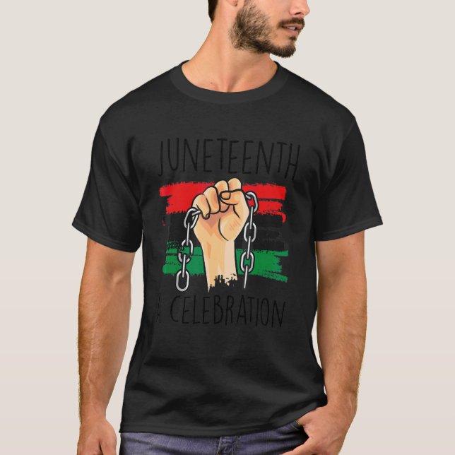 Afrikansk amerikansk Flagga Black Histo T Shirt (Framsida)