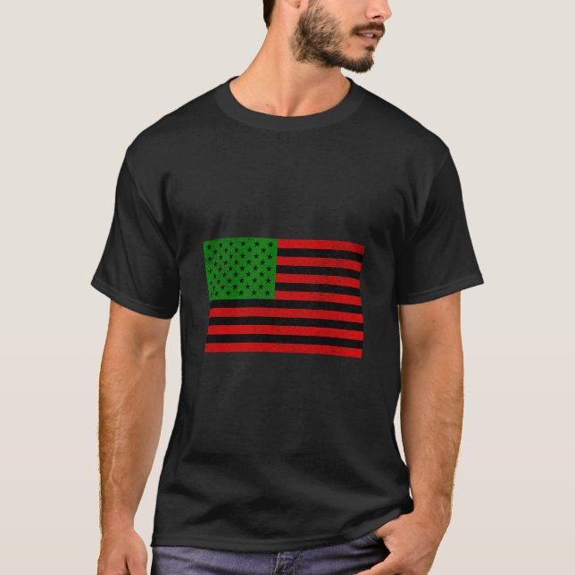 Afrikansk amerikansk Flagga T Shirt (Framsida)