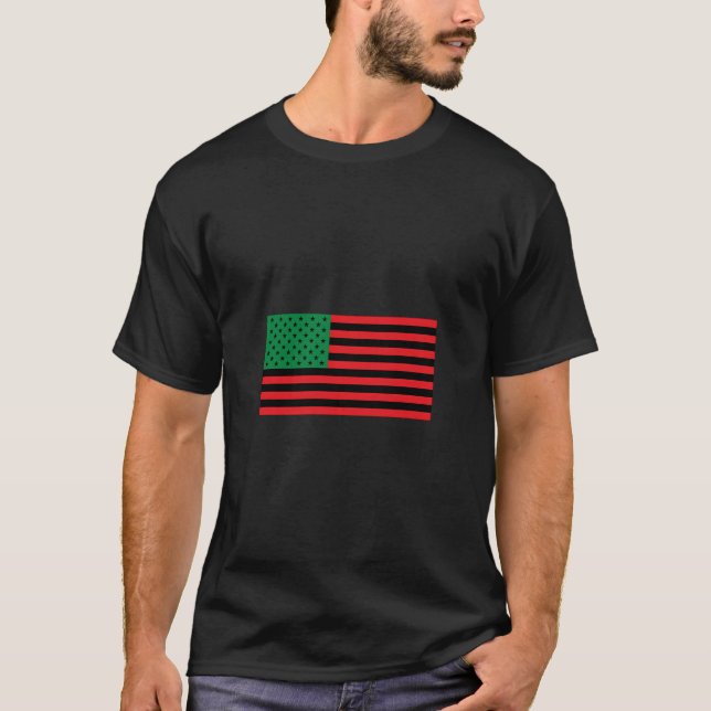 Afrikansk amerikansk Flagga T Shirt (Framsida)