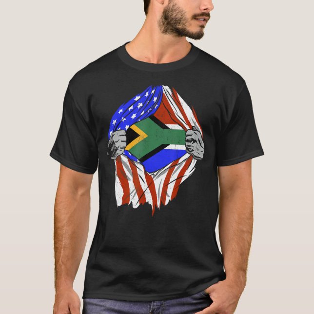 Afrikansk amerikansk Flaggor Black History T Shirt (Framsida)