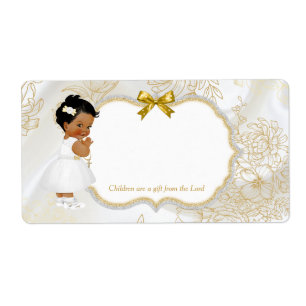 Afrikansk amerikansk Flicka-baptism Guld White Fraktsedel
