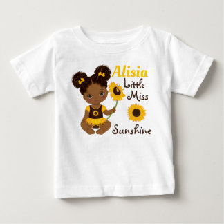 Afrikansk amerikansk Flicka med solros T-Shirt