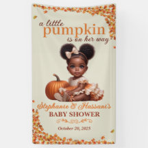Afrikansk amerikansk Flicka Pumpkin Baby Shower