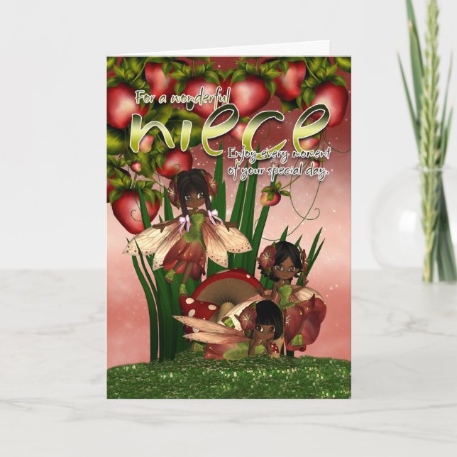 Afrikansk amerikansk födelsedagskort - Niece - Moo Kort (Framsida)