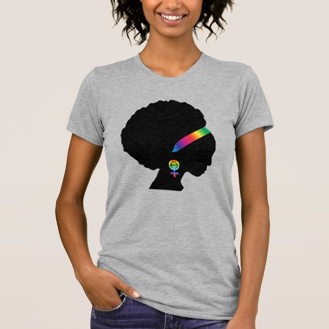 Afrikansk amerikansk HBT-Q+ Feminist T-shirt (Framsida)