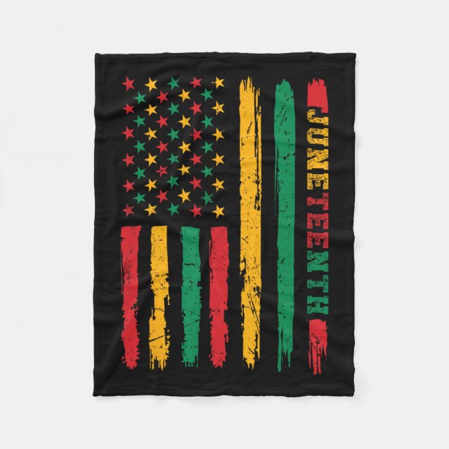 Afrikansk Amerikansk historia Junetonde Flagga 186 Fleecefilt (Framsidan)