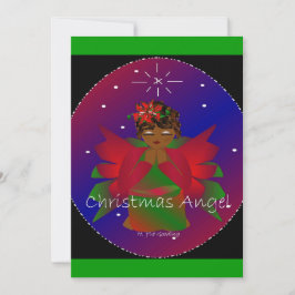 Afrikansk-amerikansk julängel Angel Flicka Praying Inbjudningar