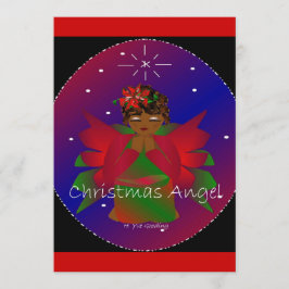 Afrikansk-amerikansk julängel Angel Flicka Praying Inbjudningar