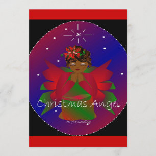 Afrikansk-amerikansk julängel Angel Flicka Praying Inbjudningar