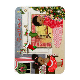Afrikansk amerikansk julgransmagnet magnet