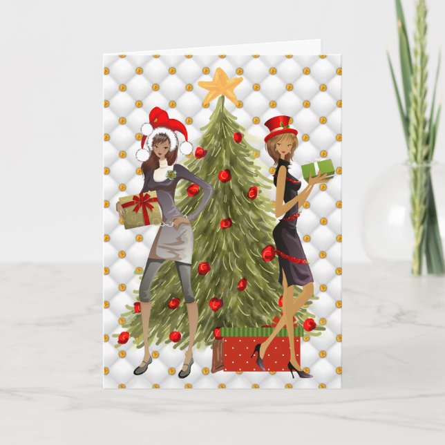 Afrikansk amerikansk julkort helgkort (Framsida)