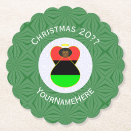 Afrikansk amerikansk jultomte-Personlig för Flagga Underlägg Papper