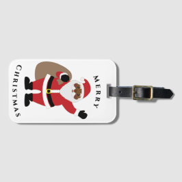 Afrikansk amerikansk Jultomten-bagagetag Bagagebricka