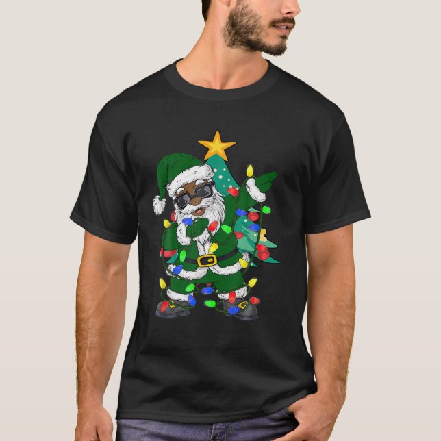Afrikansk amerikansk Jultomten God jul 2021 T Shirt (Framsida)